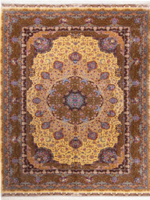 فرش ماشینی کد 357 زمینه طلایی