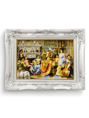 تابلو فرش چهره طرح ویلن زن 40533