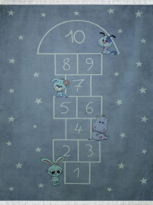 فرش محتشم کلاریس کودک طرح 101254 طوسی